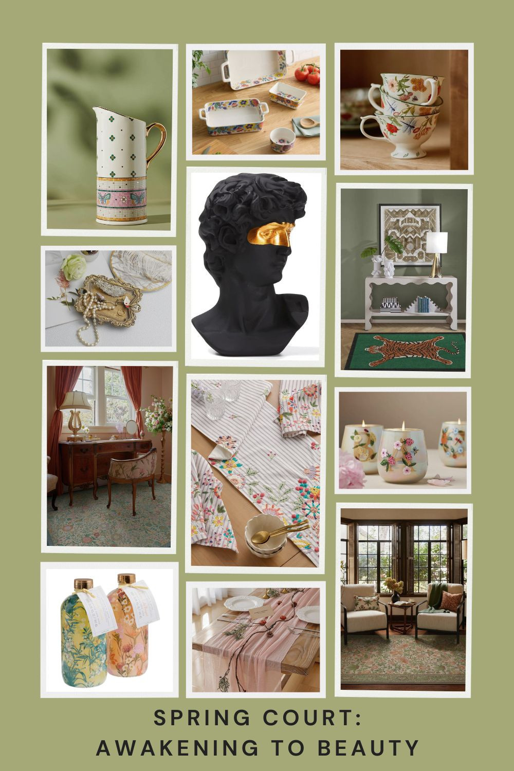 ACOTAR Spring Court, Awakening to Beauty: Bring the Spring Court charm to your home with delicate floral prints, pastel-toned decor, and soft textures that breathe life into your space. Perfect for creating a serene, nature-inspired environment full of growth and possibility. 

 #LTKSeasonal #LTKHome #LTKSpring