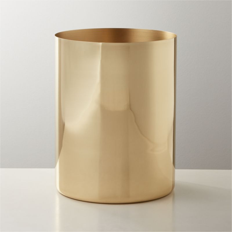 Elton Polished Brass Wastecan + Reviews | CB2 | CB2