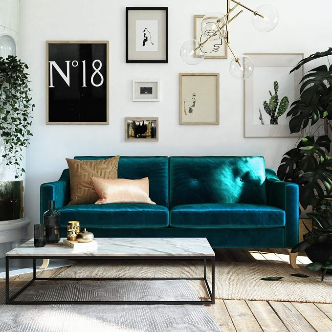 Mr. Kate Tess Sofa with Soft Pocket Coil Cushions, Small Space Living Room Furniture, Green Velve... | Amazon (US)