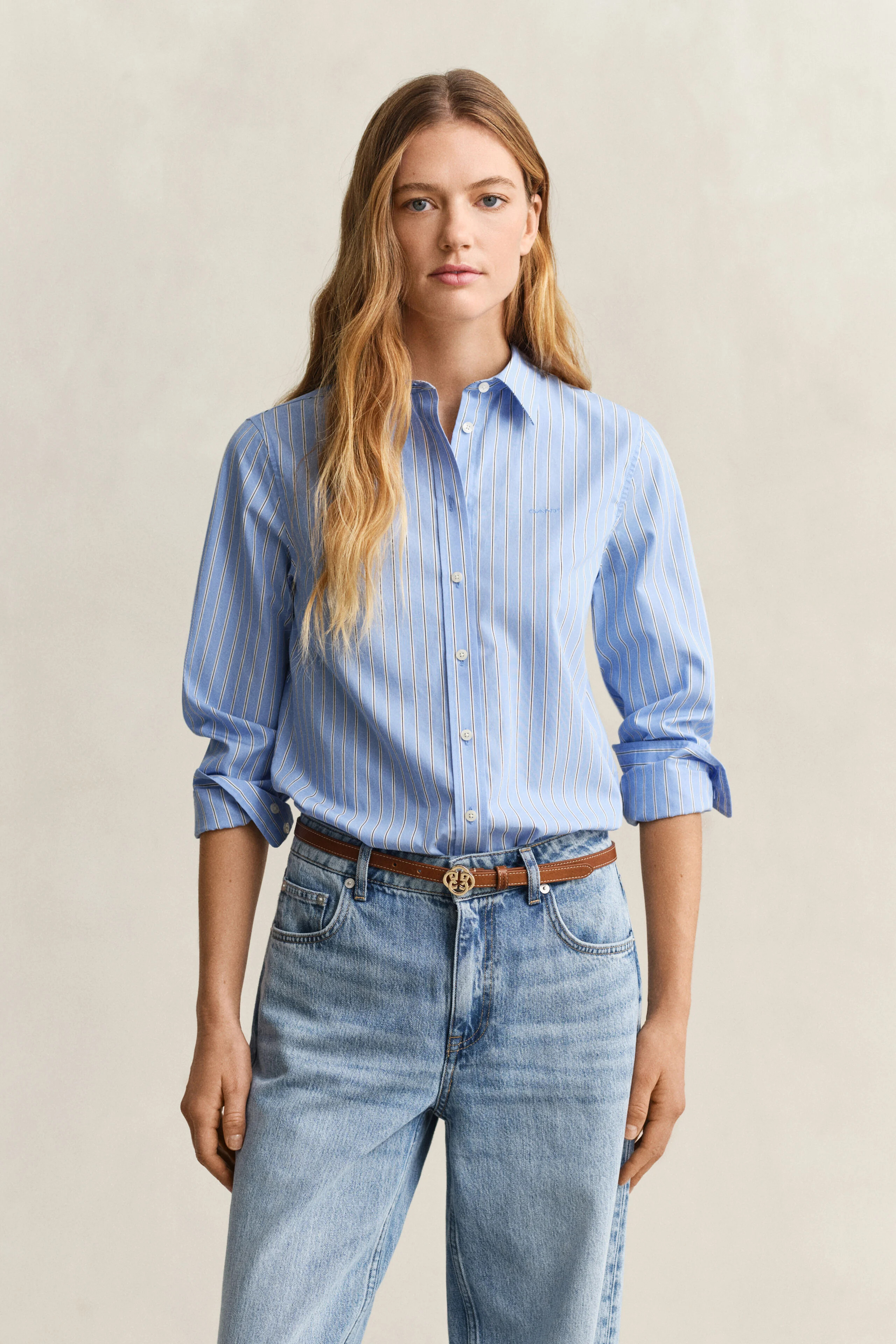Regular Fit Classic Striped Poplin Shirt | Gant