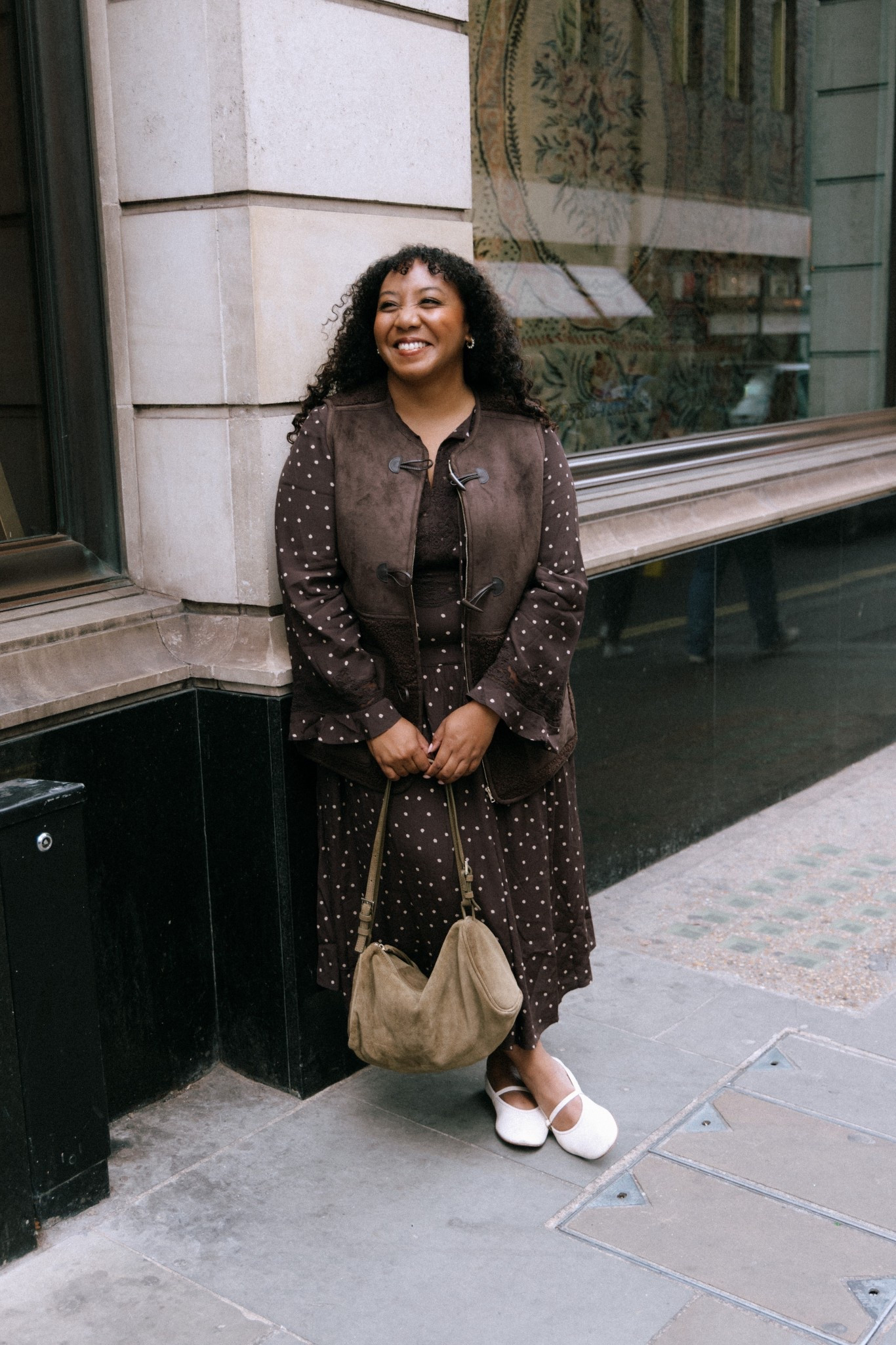 Chocolate brown, polka dots and suede 

#LTKuk #LTKmidsize #LTKautumn