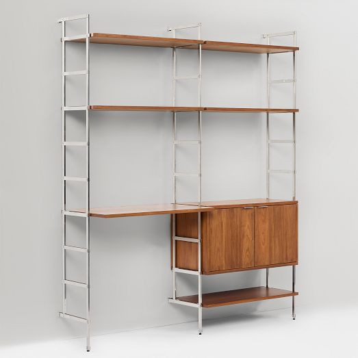 Ozzy Modular Wall Desk w/ Shelf Units (62") | West Elm (US)