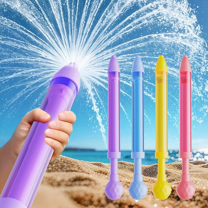 4 Pack Water Gun Wide Spray Water Squirt Gun for Kids Adults, Sparkle Burst Spray Water Blasters ... | Amazon (US)
