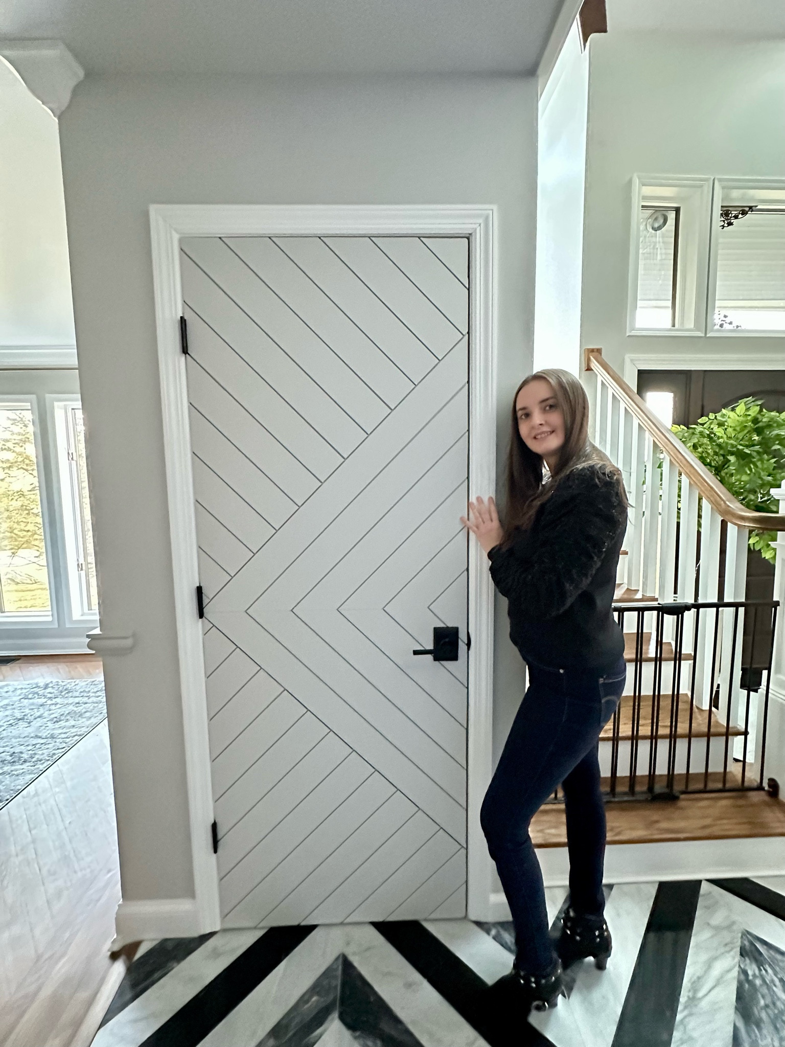 DIY Door. Herringbone Door. Door Moulding. Accent Door. Door Inspo. Door Design. Door Inspiration.

#LTKhome