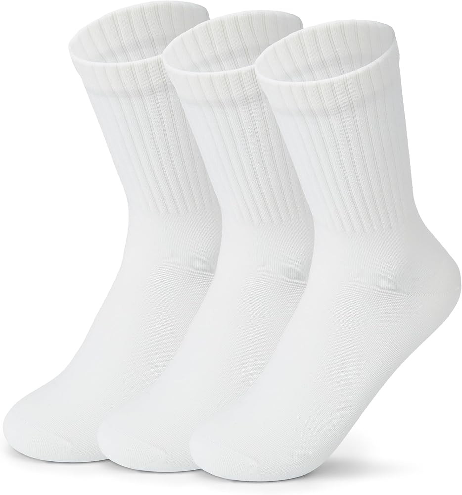 Womens Cotton Socks, Cute Crew Socks Thin Cotton Socks Women Above Ankle Bootie Socks 3 Pairs | Amazon (US)