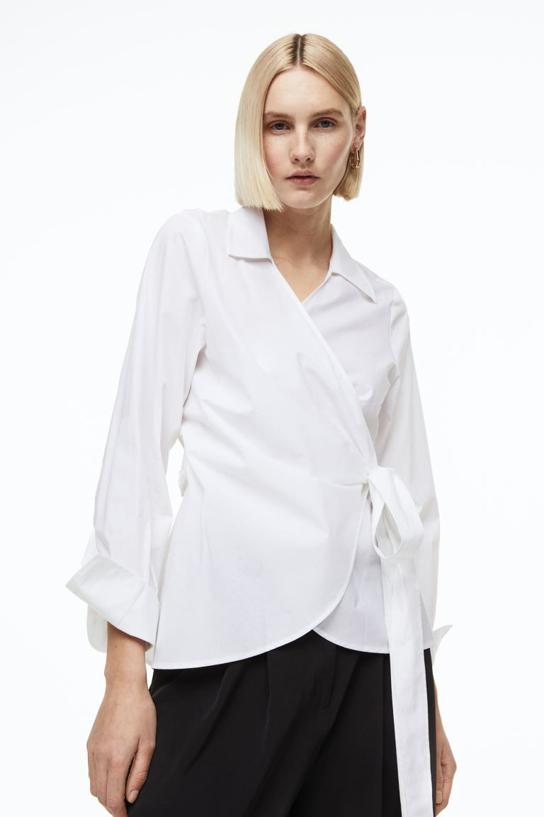 Wrapover Cotton Blouse | H&M (US + CA)