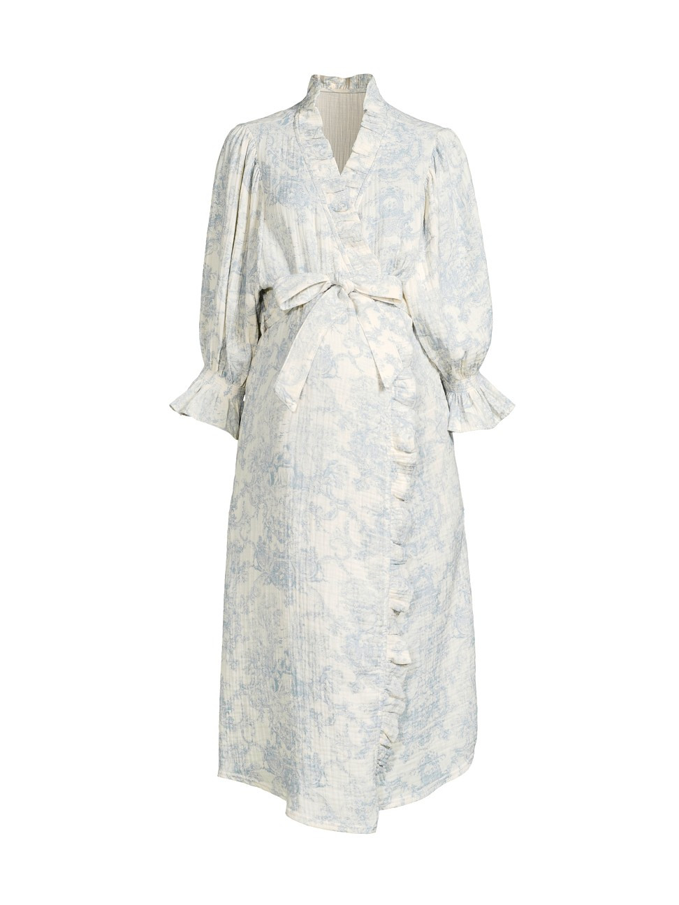 Women's Toile Print Muslin Gauze Robe - Baby Blue | Saks Fifth Avenue
