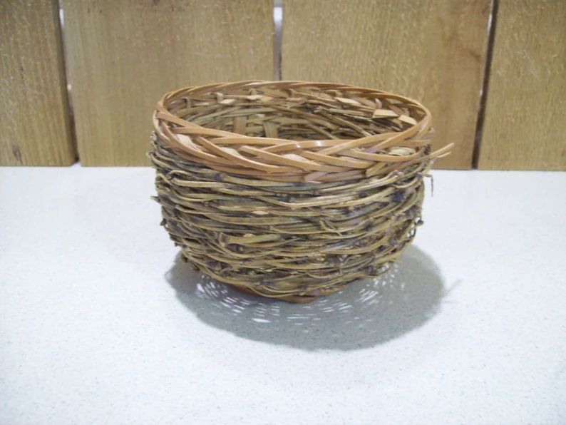 Vintage Natural Twig Wicker Wood Bird Nest Style Basket 4 1/2 Diameter 3 Tall - Etsy | Etsy (US)