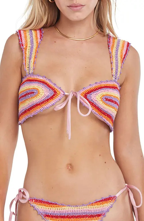 Capittana Lucy Multicolor Crochet Bikini Top in Purple Multicolor at Nordstrom, Size X-Small | Nordstrom