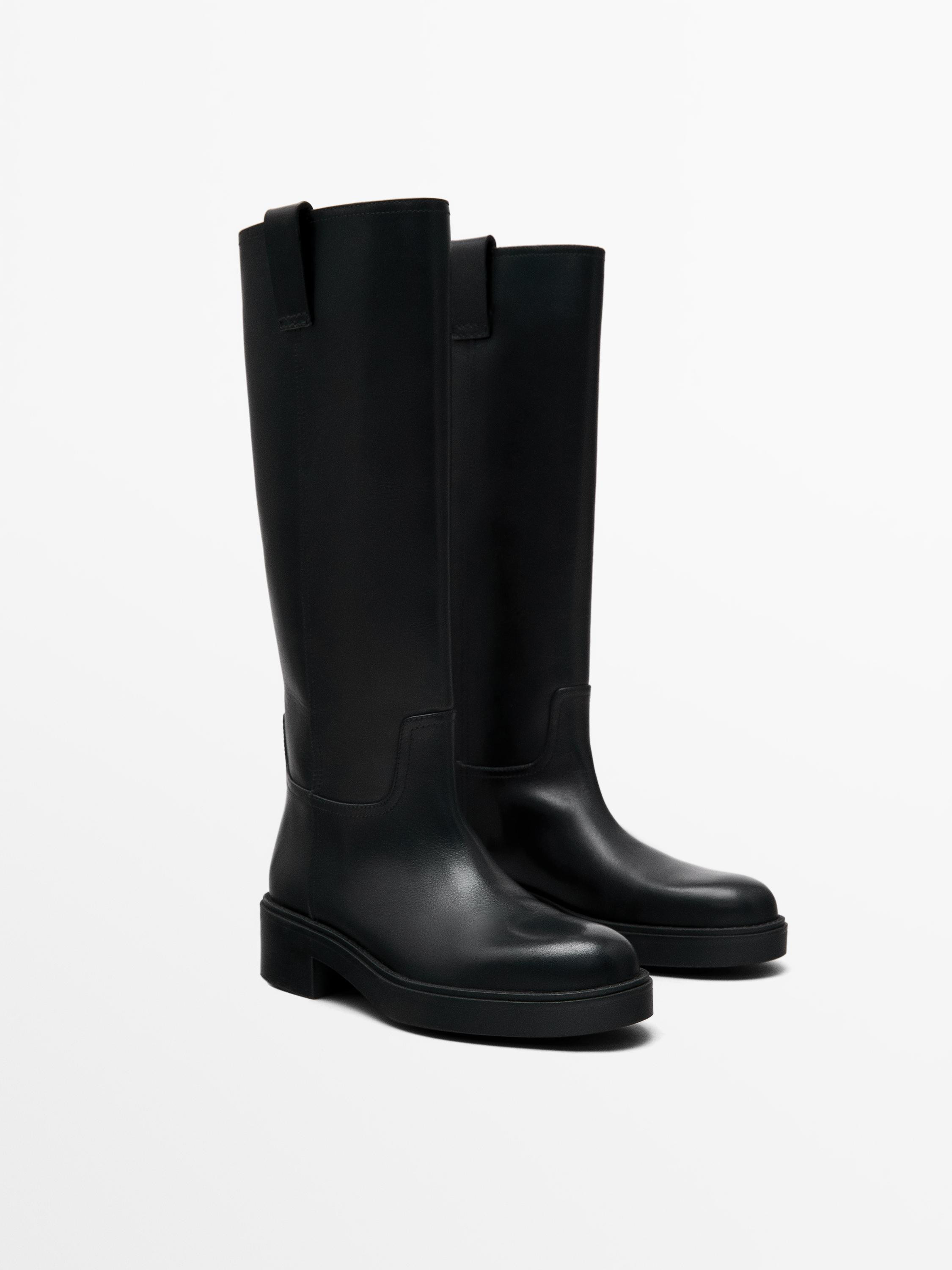 Flache Stiefel mit Gummisohle | Massimo Dutti DE