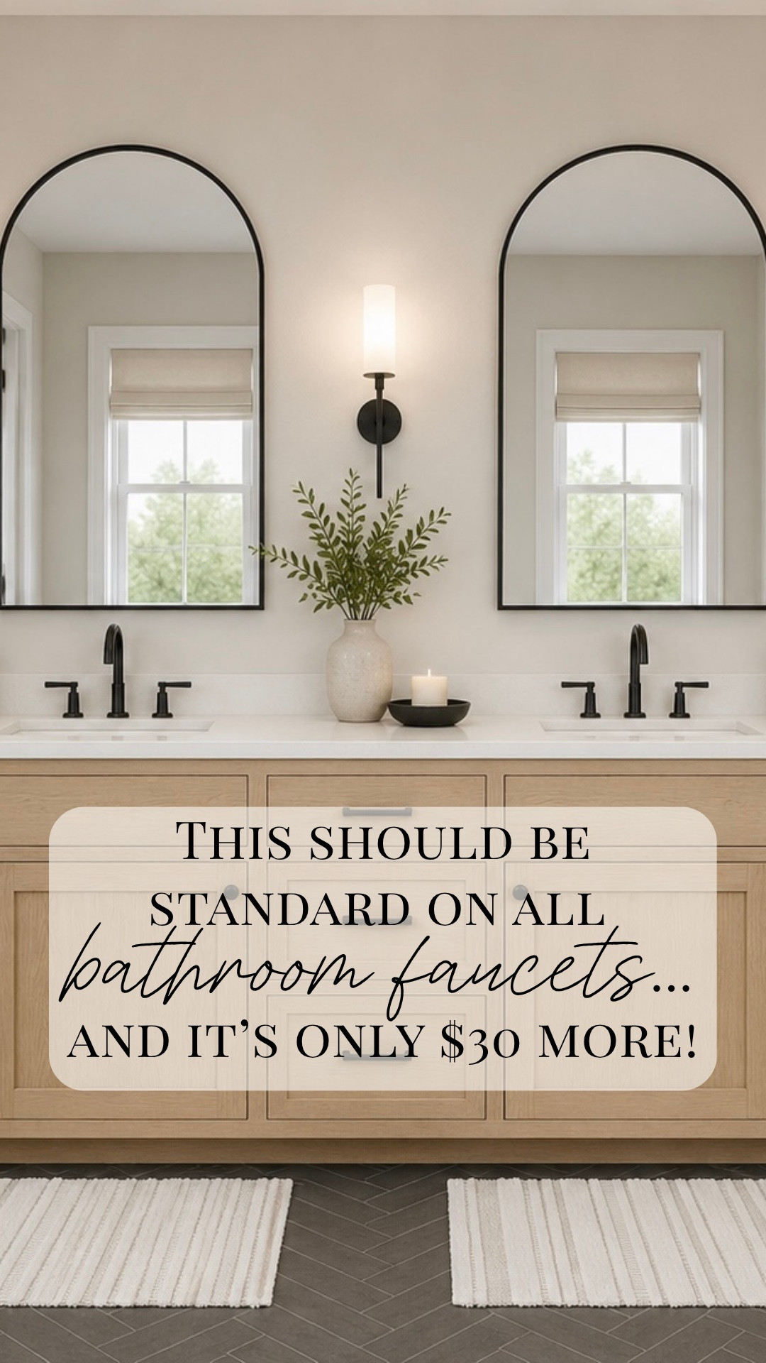 Pull-down bathroom faucet for an easier-to-clean vanity 🤍

This is one of my favorite bathroom renovation finds so far, and it ended up being one of my most requested links.

We originally bought regular bathroom faucets, then found this pull-down vanity faucet right before installation for only about $30 more. It looks like a regular bathroom faucet, but the spout pulls down so you can easily rinse the sink, clean toothpaste, wash down hair, and deal with everyday bathroom mess.

It’s one of those small bathroom upgrades that doesn’t seem like a big deal until you realize how often you’ll use it.

Pretty, functional, and absolutely something I’d choose again.

Linking the exact pull-down bathroom faucet, plus our other bathroom renovation sources, vanity lighting, mirrors, hardware, tile, and warm organic modern bathroom finds.

#LTKHome