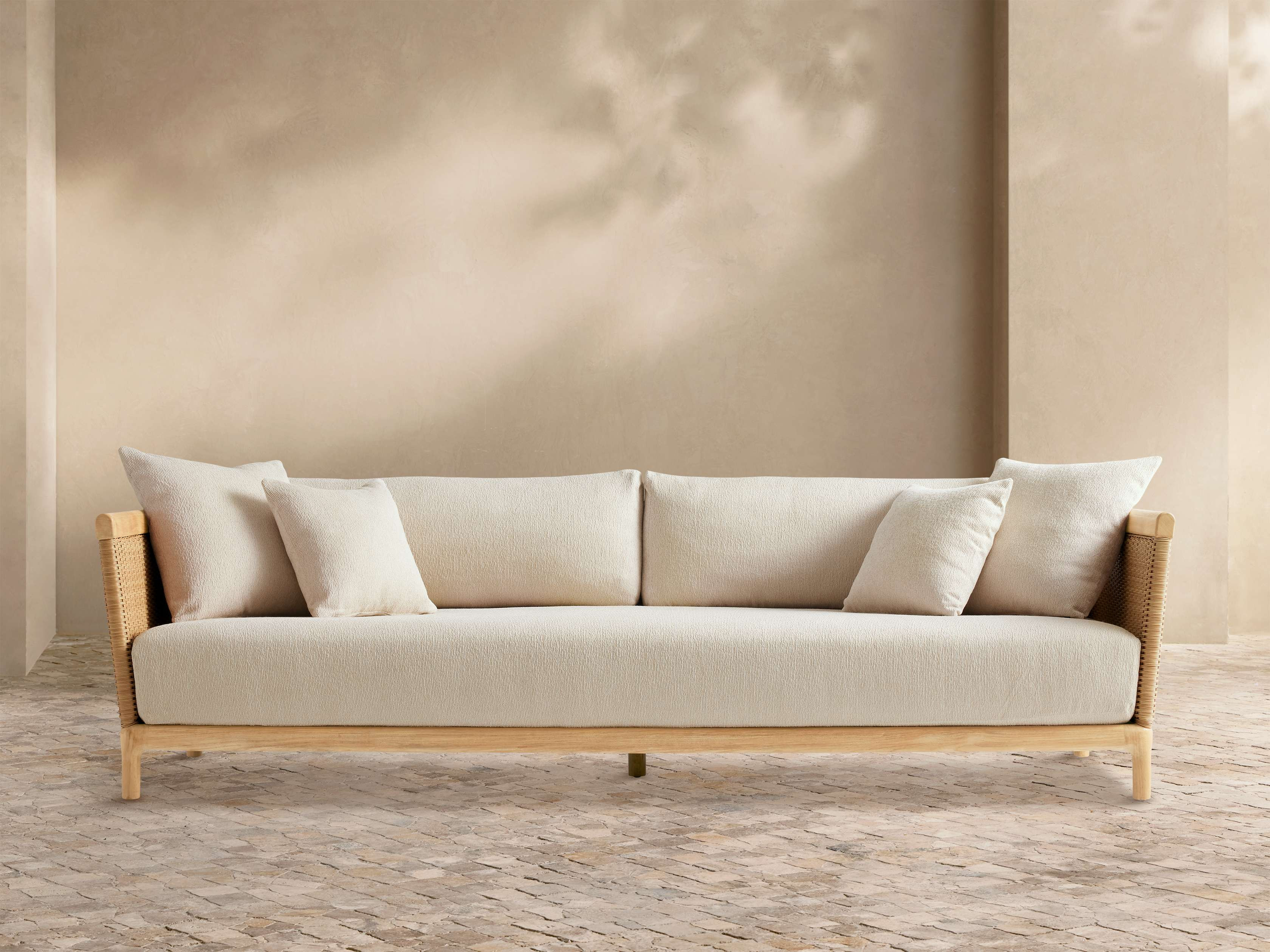 Puglia Outdoor Teak Sofa | Arhaus