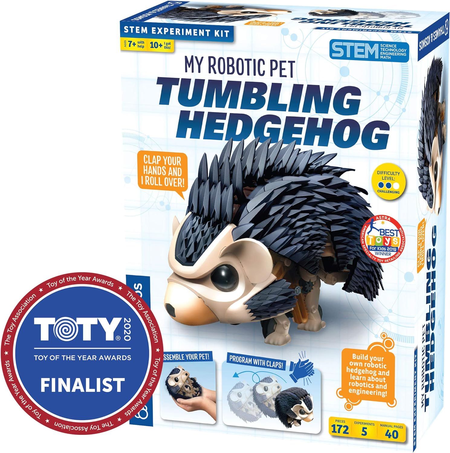 Thames & Kosmos My Robotic Pet - Tumbling Hedgehog | Build Your Own Sound Activated Tumbling, Rol... | Amazon (US)