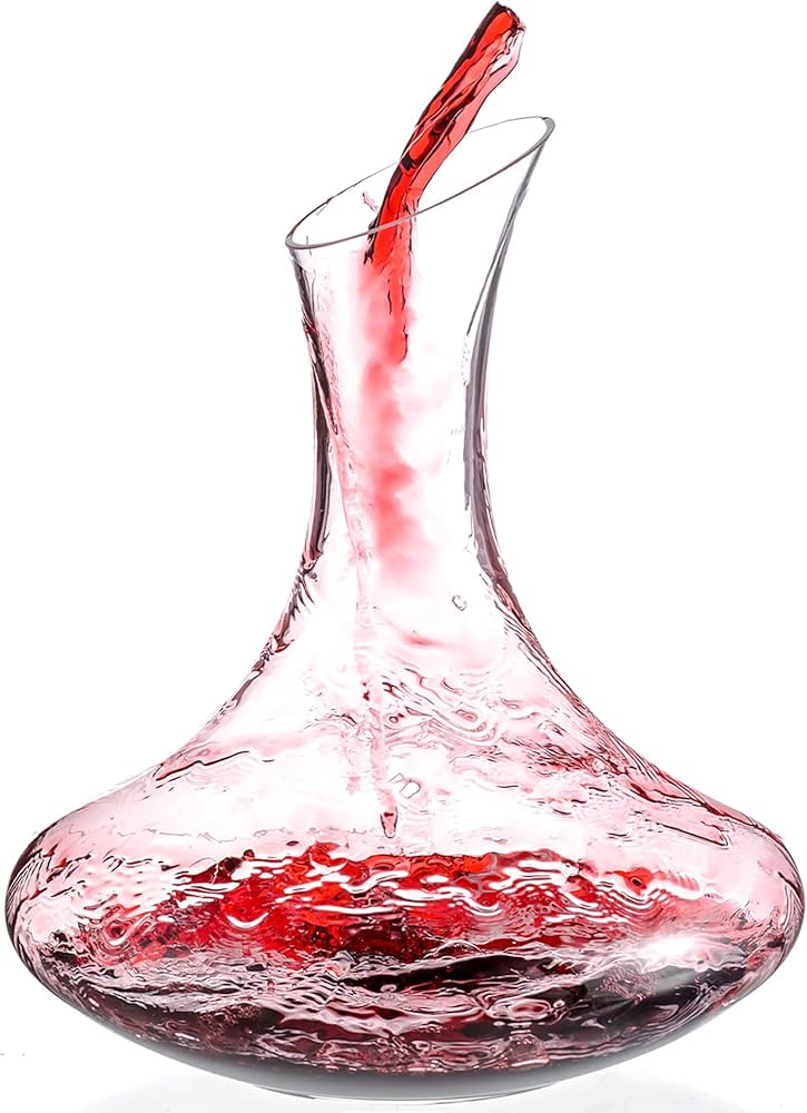 Large Fancy Wine Decanter, 1900ml/64oz Elegant Red Wine Carafe Decanter, Hand Blown Lead-Free Cry... | Amazon (US)