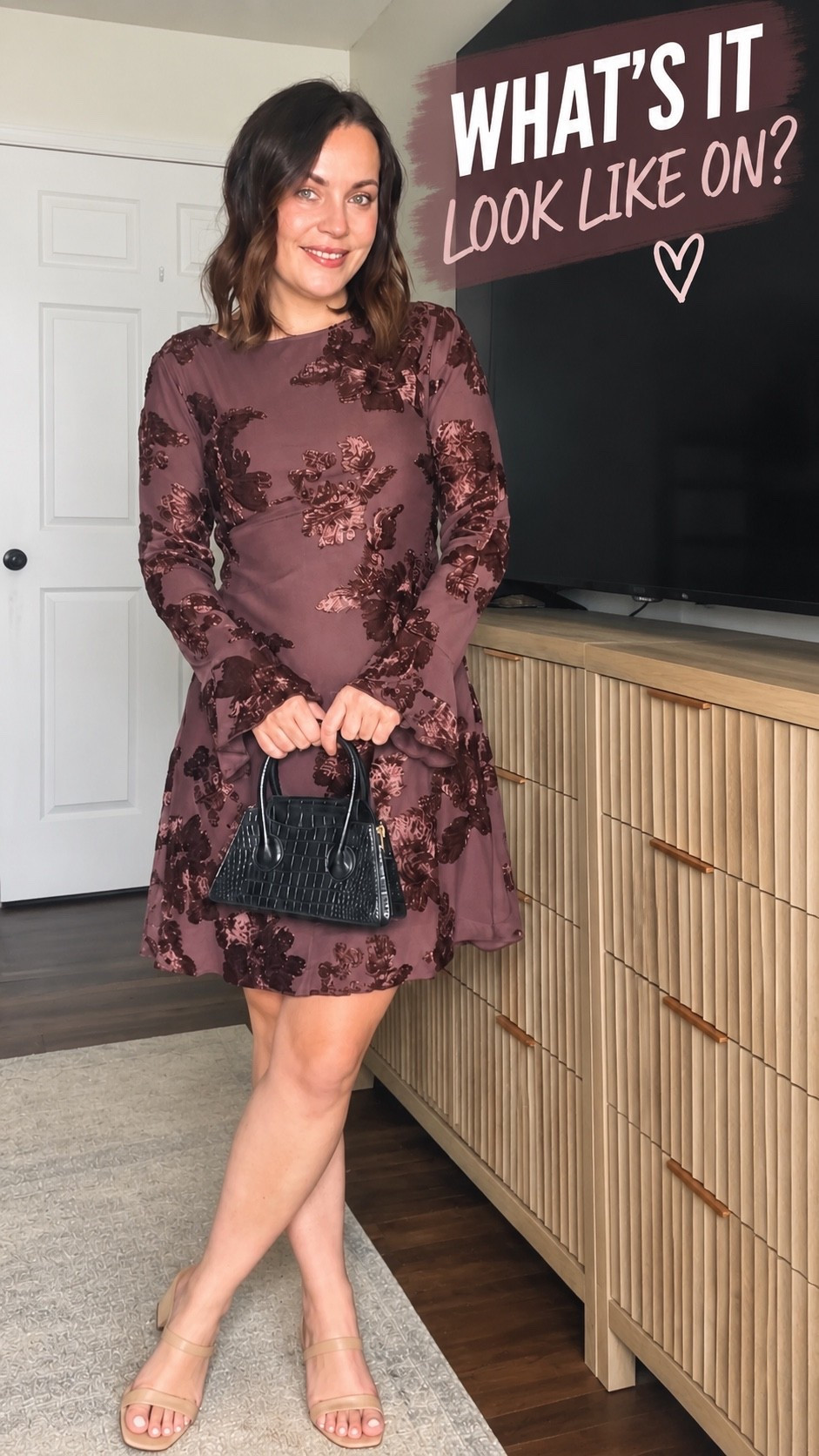 This dress is even prettier on 🤎 The flattering fit, gorgeous floral texture + rich fall color make it such a good pick for date night, fall weddings, or any occasion you want to feel a little dressed up. Paired it with simple heels + a classic black bag for an easy, elevated look! #LTKStyleTip #LTKFinds #FallOutfit #DateNightOutfit #FallDress #AmazonFashion

#LTKSeasonal #LTKootd #LTKWedding