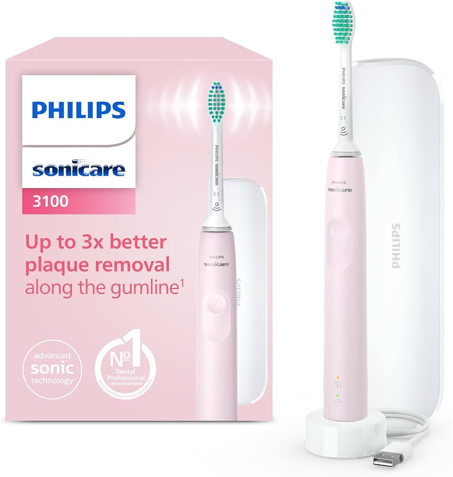 Philips Sonicare 3100 elektrische Zahnbürste, Schallzahnbürste, Andruckkontrolle und Timer, Rei... | Amazon (DE)