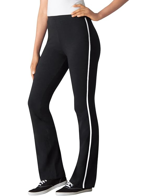 Woman Within Plus Size Stretch Cotton Side-Stripe Bootcut Pant | Amazon (US)