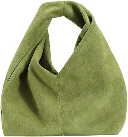WDIRARA Women's Suede Purse Twisted Handle Tote Retro Ruched Mini Handbag | Amazon (US)