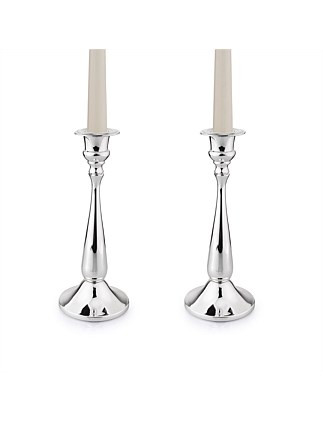 PAIR CANDLESTICKS, LARGE 20.1CM SILVER PLATED | David Jones (Australia & New Zealand)