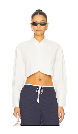 Tara Button Up Top in White | Revolve Clothing (Global)
