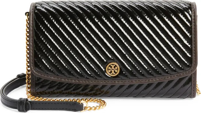 Tory Burch Robinson Quilted Patent Leather Wallet on a Chain | Nordstrom | Nordstrom