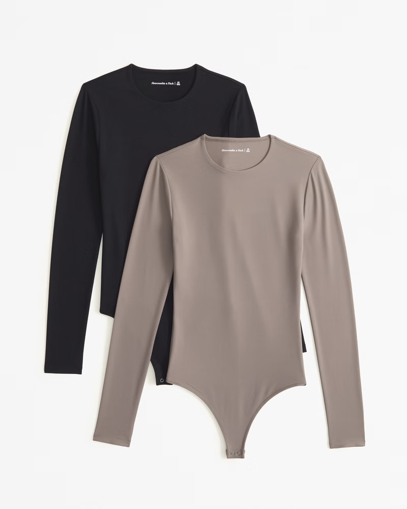 Women's 2-Pack Long-Sleeve Seamless Jersey Crew Bodysuits | Women's Tops | Abercrombie.com | Abercrombie & Fitch (US)
