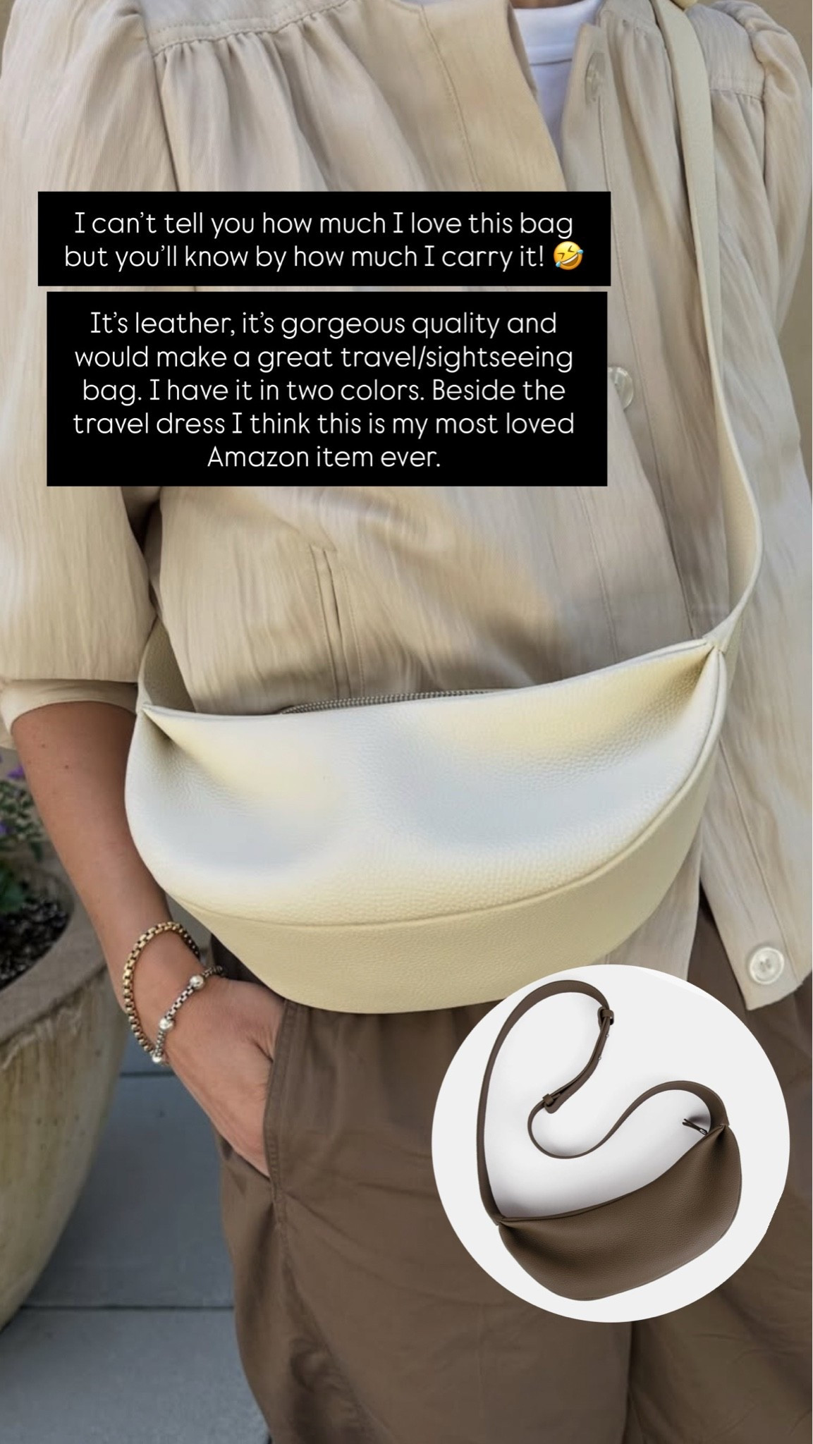 My favorite Amazon leather sling bag! I promise you’ll love it!