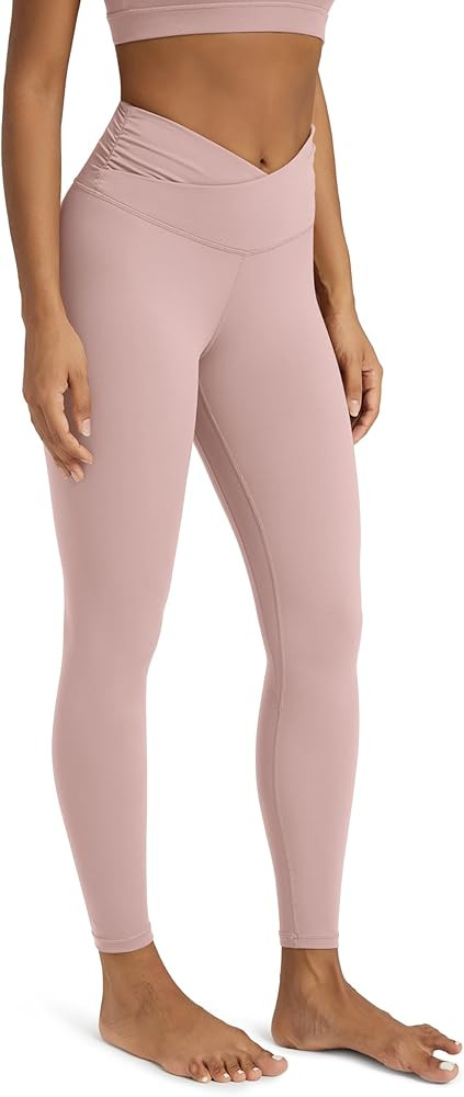 ODODOS Women's Cross Waist Yoga Leggings with Inner Pocket, 23"/25"/28" Gathered Crossover Workou... | Amazon (US)