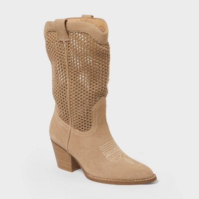 Women’s Jasper Western Boots with Memory Foam Insole - Universal Thread™ 7.5 Taupe | Target