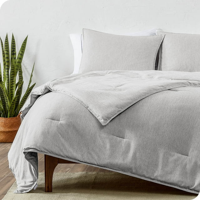 Bare Home Goose Down Alternative Comforter Set - 3 Piece Set - All Seasons - Queen, Heathered Pew... | Walmart (US)