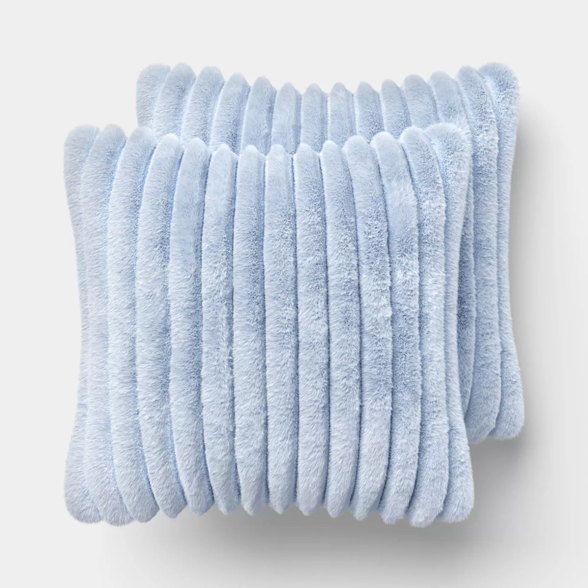 2pk Ribbed Faux Fur Toss Pillows Light Blue - Room Essentials™ | Target