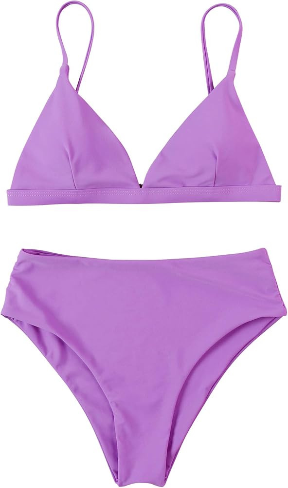 RUUHEE Women Stripe Printing Padded Push up 2 Piece Bikini Sets Swimsuits | Amazon (US)