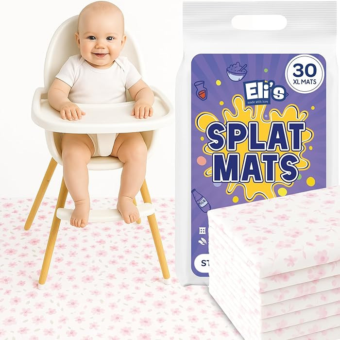 30 Pack Disposable Splat Mats by Eli with Love - Extra Large 49"x49" 100% Waterproof Baby Splat M... | Amazon (US)