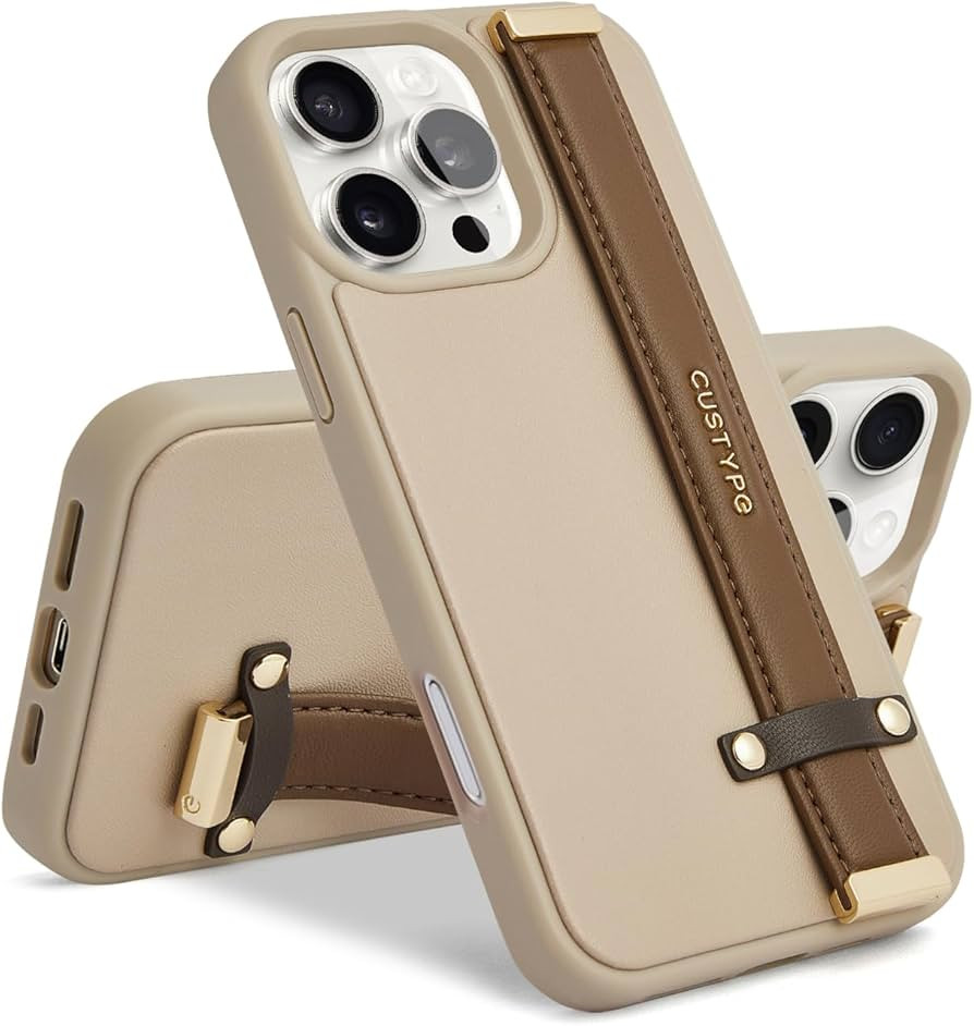 CUSTYPE Compatible with iPhone 16 Pro Case with Adjustable Wristband Strap Kickstand,handstrap Gr... | Amazon (US)