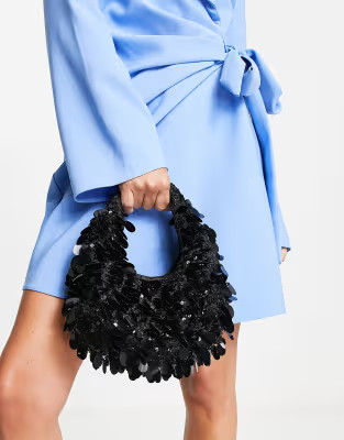 ASOS DESIGN – Clutch in Schwarz mit scheibenförmigen Pailletten | ASOS (Global)