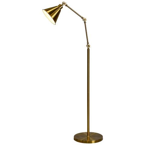 Tim Adjustable Height Antique Brass Metal Arm Floor Lamp | Lamps Plus