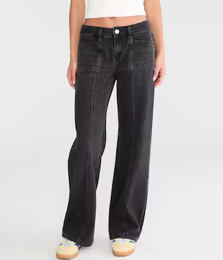 Low-Rise Baggy Wide Leg Seamed Jean | Aeropostale