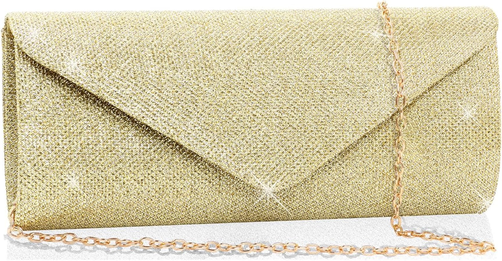 Clutch Purses for Women,Evening Bag Envelope Clutch with Detachable Chain Sparkle Elegance | Amazon (US)