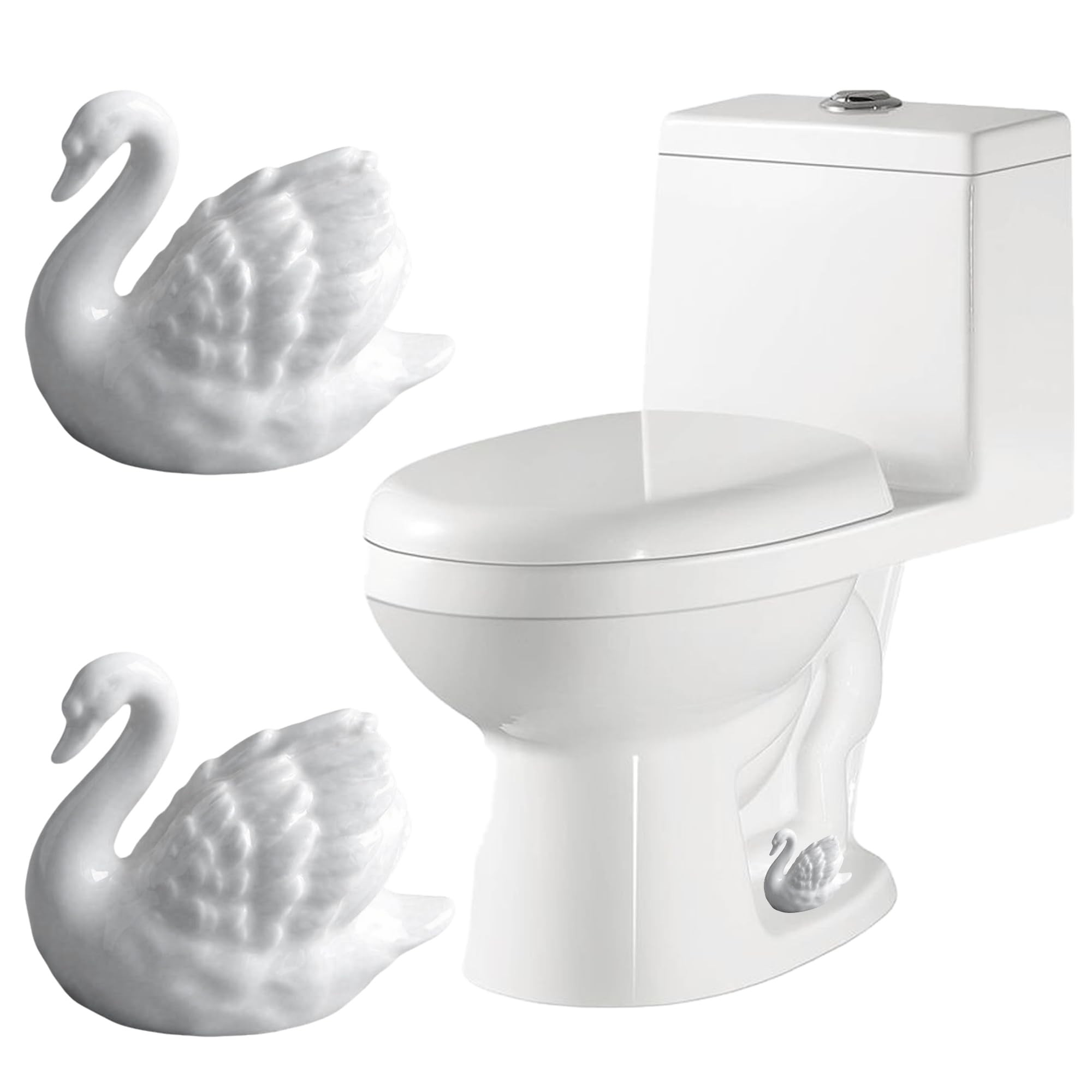 Toilet Bolt Caps Decorative Elegant Swan Ceramic Decorative Toilet Bolt Covers Caps, Toilet Bolt ... | Amazon (US)