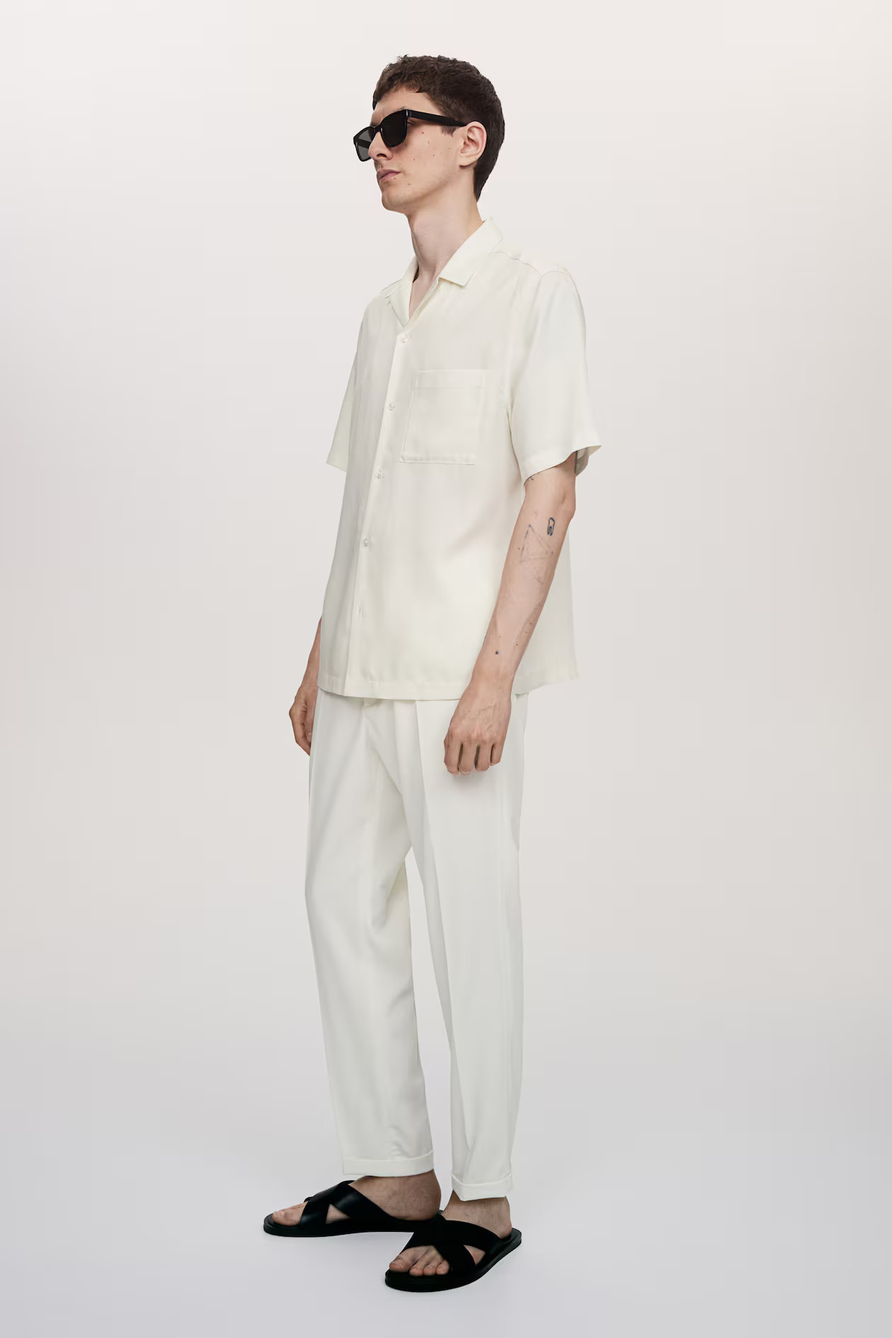 Slim Fit Twill Pants - White - Men | H&M US | H&M (US + CA)