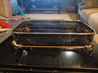 Sheffield Silverplate Rectangle Casserole Tray  Footed Holder with Handles | eBay US