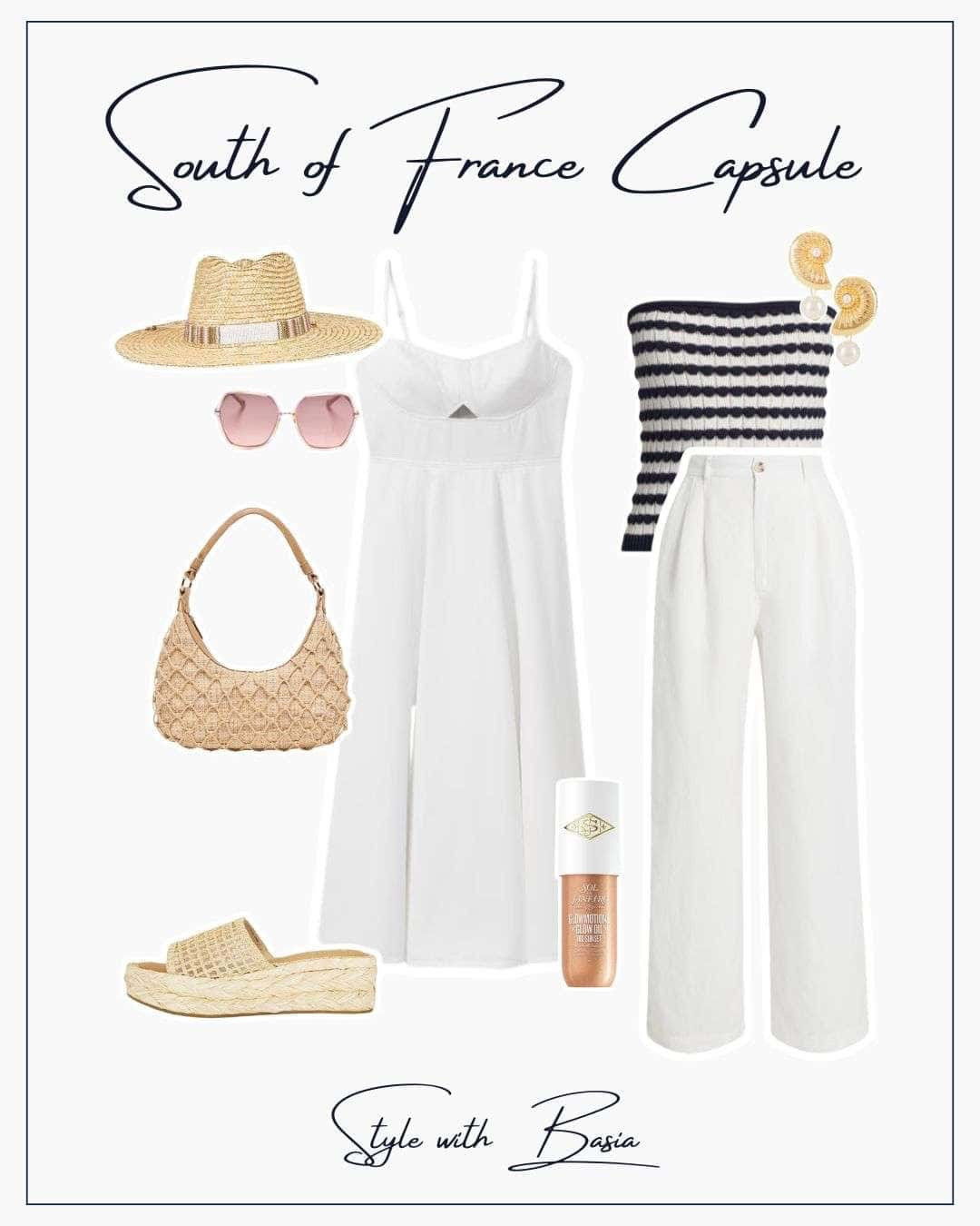 Effortless elegance for warm days under the Riviera sun.

This South of France capsule blends sun-kissed textures, relaxed tailoring, and timeless charm—perfect for strolls through coastal towns or café mornings in linen.
#ClassicStyle #SouthofFranceCapsule #StyleWithBasia