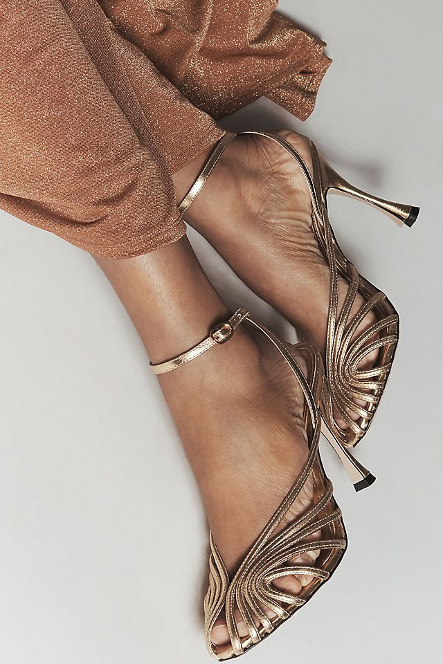 Cage Peep-Toe Ankle-Strap Heels | Anthropologie (US)