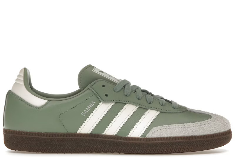 Men's Adidas Samba OG Sneakers in Silver Green/Chalk White/Gum | StockX