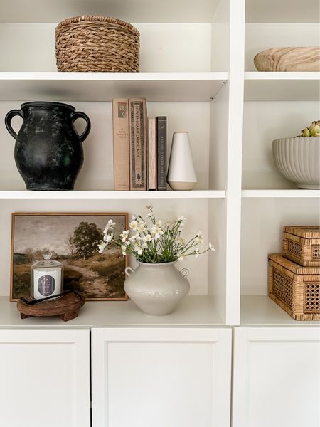 Shelf decor details: vases, stems, art, books 

#LTKhome #LTKunder50 #LTKunder100