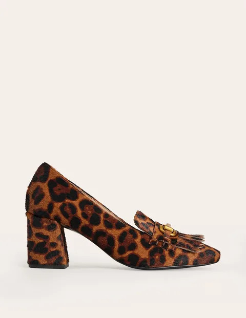 Iris Ghillie Heeled Loafer - Leopard | Boden US | Boden (US)