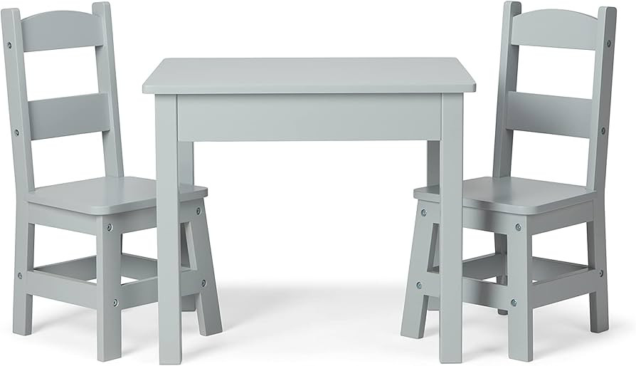 Melissa & Doug Wooden Table & Chairs-Gray Kids Furniture , Grey | Amazon (US)