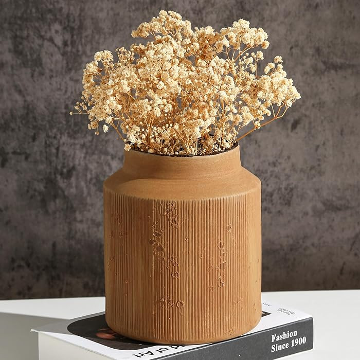 Farmhouse Vase for Home Decor, Vintage Rustic Terracotta Flower Vase Suitable for Home Decor, Liv... | Amazon (US)