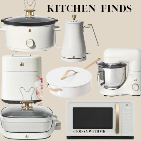 Walmart “Beautiful” kitchen appliances 
White crockpot
White mixer
Ice cream maker 
Electric skillet
White microwave 
Non stick frying pan

#LTKCyberWeek #LTKhome #LTKGiftGuide