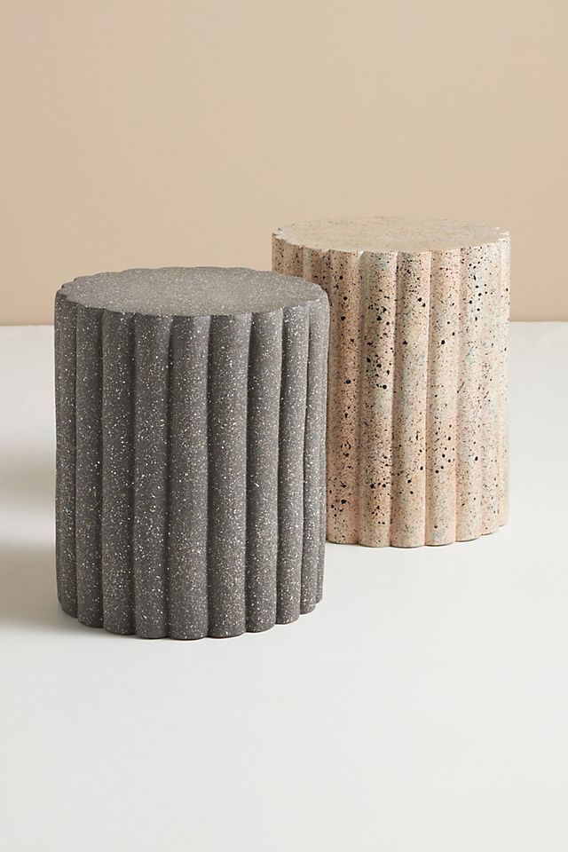 Channel Tufted Ceramic Stool | Anthropologie (US)